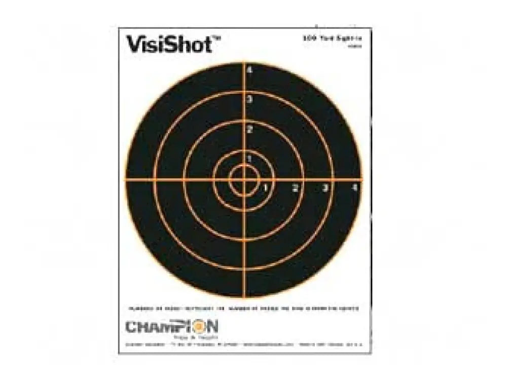 Champion Visishot 8’’ Bullseye 10pk Buy at Faith and Freedom Outdoors - Paper Targets - Target