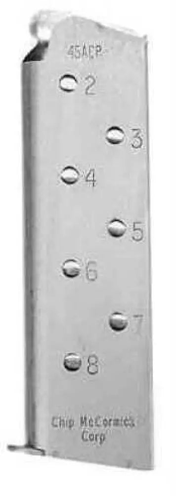 Chip Mccormick Custom 8 Round 45 Acp Colt 1911 Magazine with Stainless Finish Md: 14110