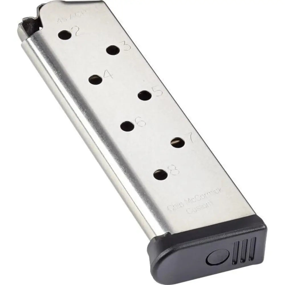 Chip Mccormick Handgun Magazines Champion Railed Power Magazine (rpm) Stainless.45 Acp 8/rd Buy at Faith and Freedom