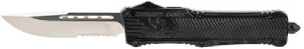 Cobra Tec Knives Ctk-1 Large 3.75’’ D2 Steel Partially Serrated Drop Point Aluminum Alloy Black Handle - Lbctk1lds
