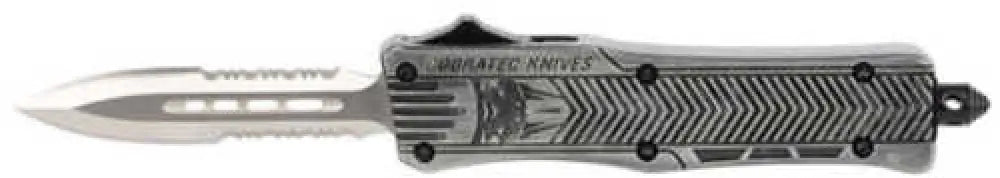 Cobra Tec Knives Ctk-1 Small 2.75’’ D2 Steel Partially Serrated Dagger Point Aluminum Alloy Stonewash Hand