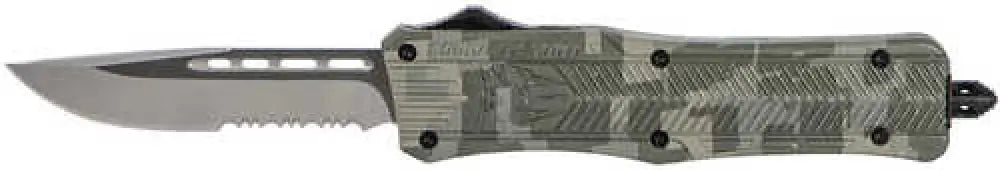 Cobra Tec Knives Llc Ctk-1 Medium 3’’ 440c Stainless Steel Drop Point Serrated Army Digicamo Zinc-aluminum