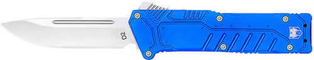 Cobratec Knives Blusfdns Special Forces 3.25’’ Otf Drop Point Plain Satin D2 Steel Blade 4.75’’ Blue Textured Anodized
