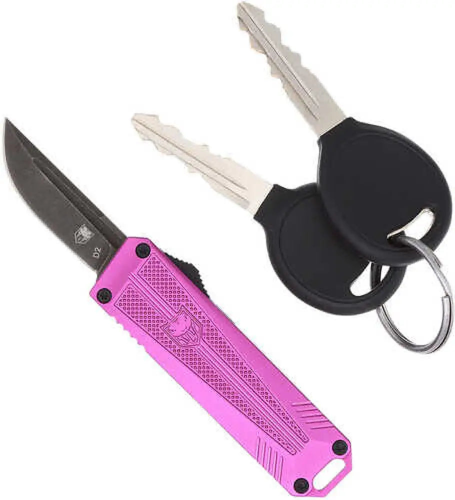 Cobratec Knives California 929tb 1.75’’ Otf Tanto Plain D2 Steel Blade Stonewash Purple an - Cali929tbpurtns