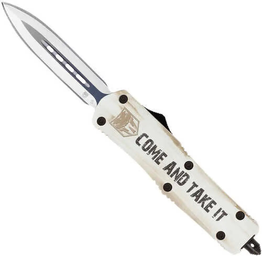 Cobratec Knives Come and Take it 3’’ Otf Dagger Plain D2 Steel Blade Cerakoted Aluminum W/’come - Mcatifs-3dagns
