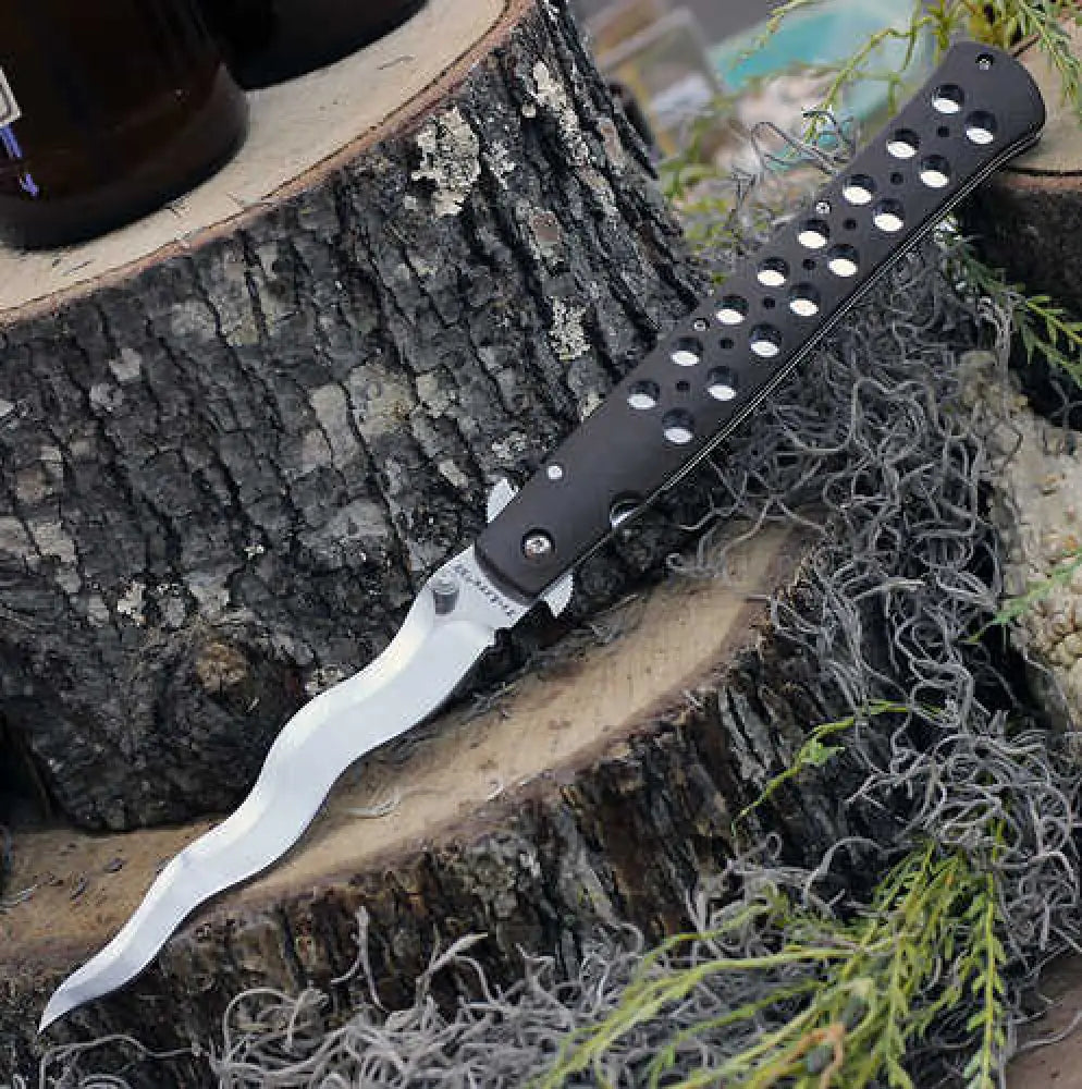 Cold Steel Cs-26sxk6 Ti-lite 6’’ Folding Plain Kris Aus 10a Blade/ Black Griv-ex Handle - Cs-26sxk6