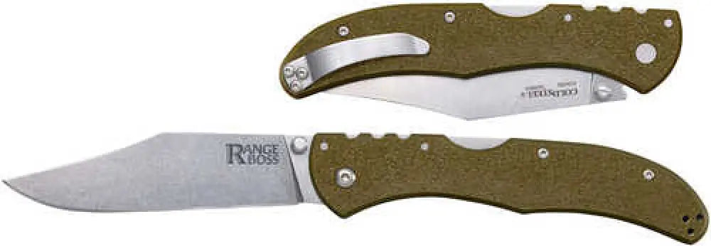 Cold Steel Cs20kr7 Range Boss Folding Clip Point Plain 4034 Ss Blade/5.25’’ Od Green Zy-ex Handle - Cs20kr7