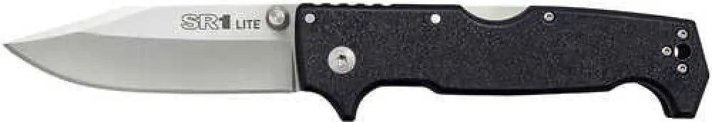 Cold Steel Cs62k1z Sr1 Lite 4’’ Folding Clip Point Plain Stonewashed 8cr14mov Ss Blade 5.63’’ Black Textured Griv-ex