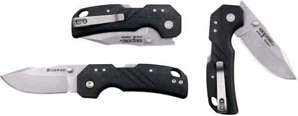 Cold Steel Csfl25dplc Engage 2.50’’ Folding Clip Point Plain Stonewashed 4116 Ss Blade/black Gfn Handle Includes Belt