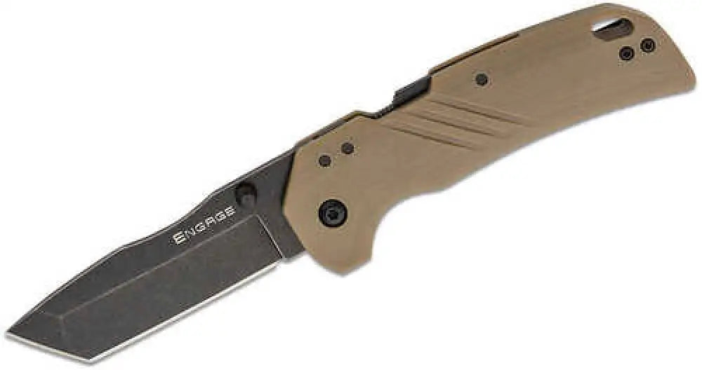 Cold Steel Csfl30dpltbfz Engage 3’’ Folding Tanto Plain Black Pvd Stonewashed 4116 Ss Blade/4.11’’ Flat Dark Earth Gfn