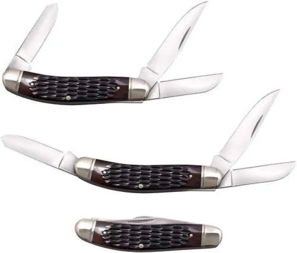 Cold Steel Csflgstkmj Gentleman’s Stockman 2’’/2.10’’/2.50’’ Folding Clip/sheepsfoot/spey Plain 8cr13mov Ss Blade/brown