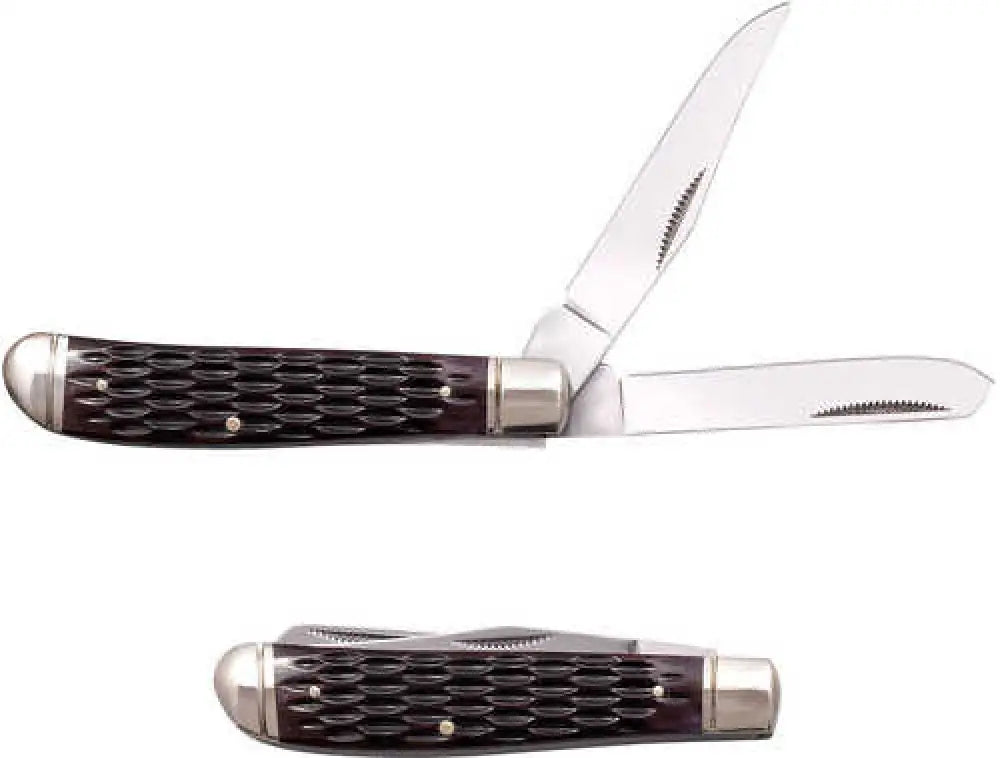 Cold Steel Csflmtrprj Trapper Mini 2.60’’/2.70’’ Folding Clip/spey Plain 3cr13mov Ss Blade/brown Jigged W/polished