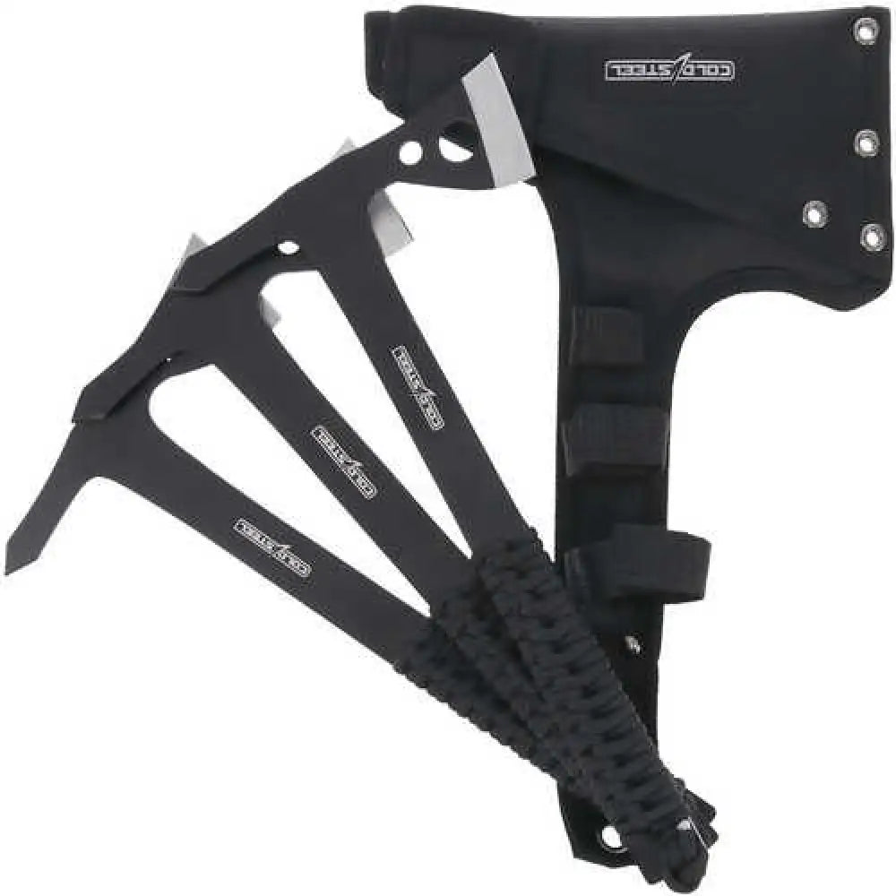 Cold Steel Csth175ax3pk Throwing Axes 1.75’’ Black Oxide 420 Stainless Blade Paracord Wrap Handle Set of 3