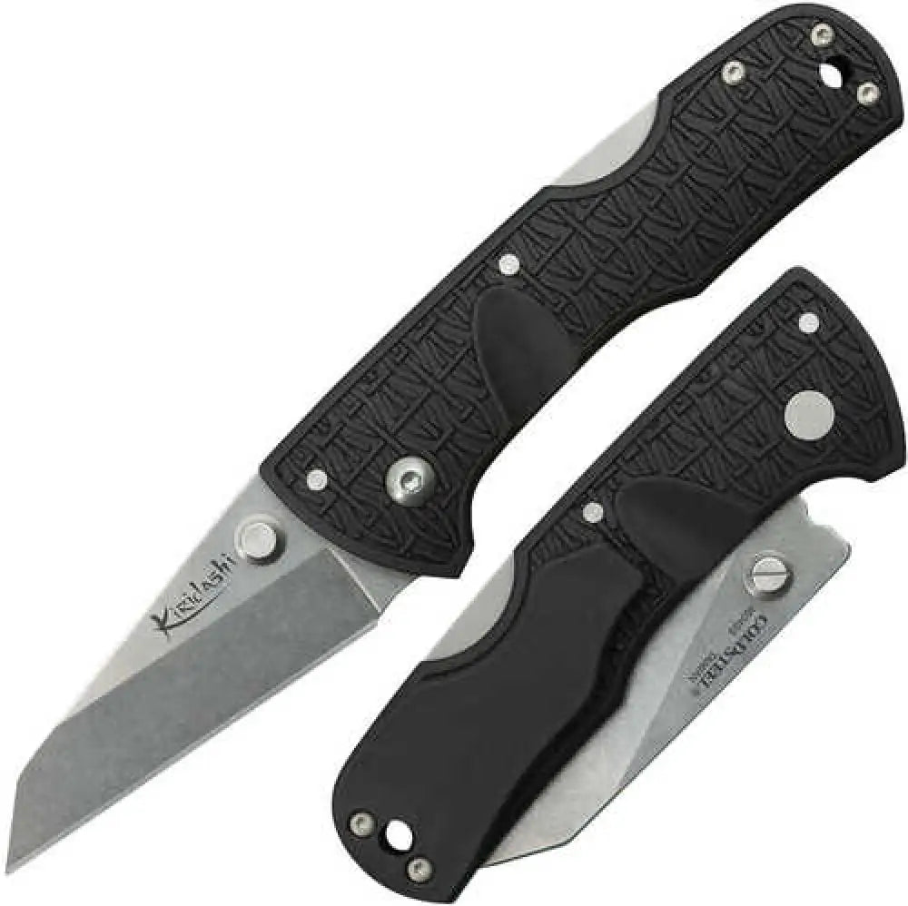 Cold Steel Kiridashi 2.50’’ Folding Plain 4034 Stainless Blade Black Griv-ex Handle - Cs-20kpl