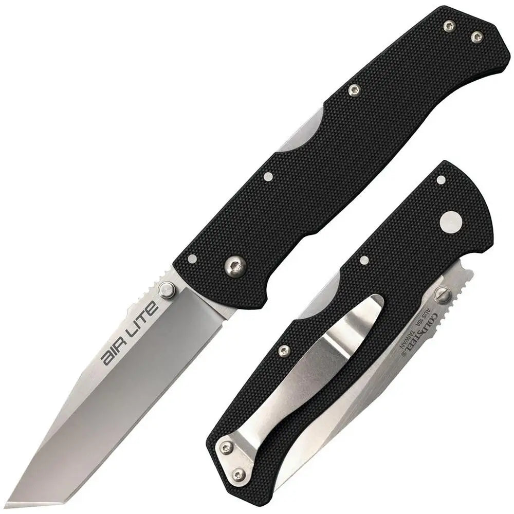 Cold Steel Knives|knives & Edged Tools Air Lite Folding Knife 3-1/2 Tanto Blade Black Buy at Faith and Freedom Outdoors