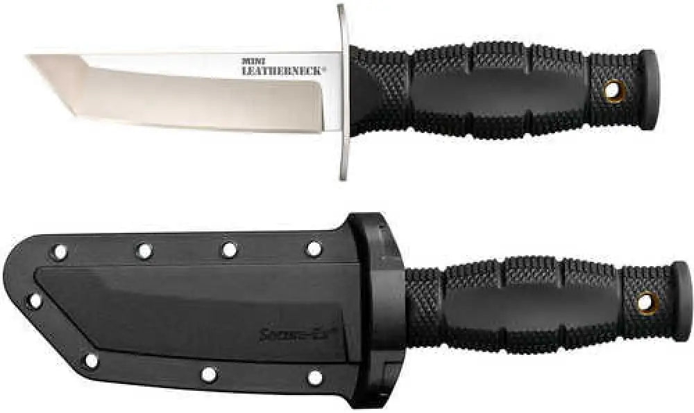 Cold Steel Leatherneck Mini 3.50’’ Fixed Plain Tanto Satin 8cr13mov Ss Blade/black Deep Checkered W/double Quil
