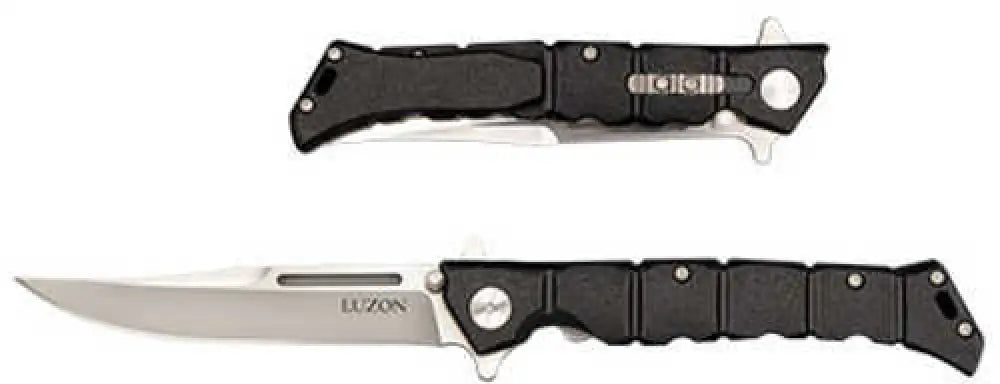Cold Steel Luzon Flipper Folding Knife Medium 4’’ Plain Blade Black Gfn Handle - 20nql