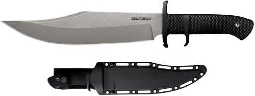 Cold Steel Marauder 9’’ Fixed Bowie Plain Stone Washed Aus-8a Ss Blade/black Kray-ex Handle Includes Sheath - Cs-39lswba
