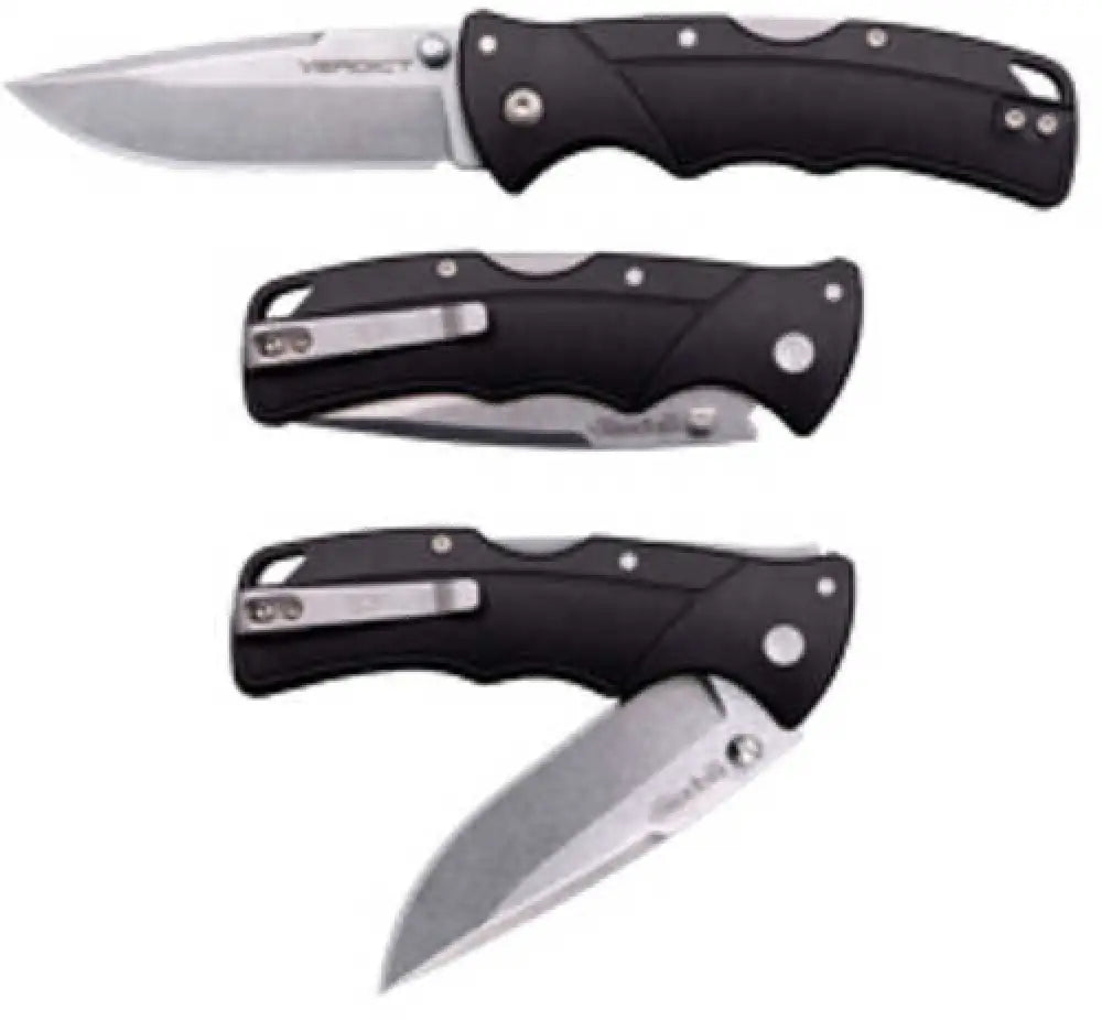 Cold Steel Verdict Folding Knife 3’’ Spear Point Blade Black Gfn Handle Silver Pocket Clip Cs-fl-c3spss - Cs-fl-c3spss