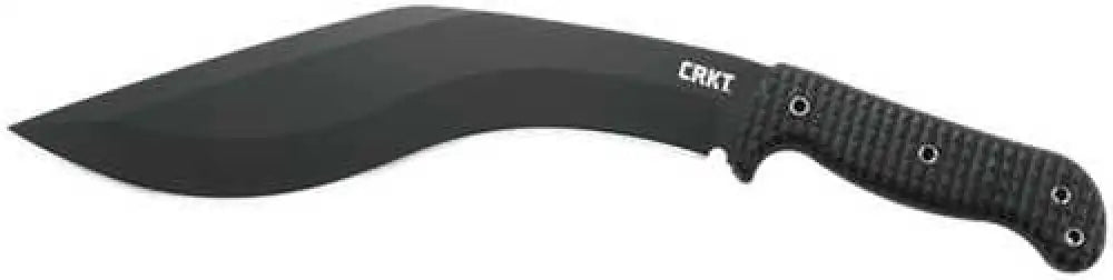 Columbia River Kuk 10.56’’ Fixed Recurve Plain Black Powdercoat Carbon Steel Blade/black Overmolded Rubber Handle - 2742
