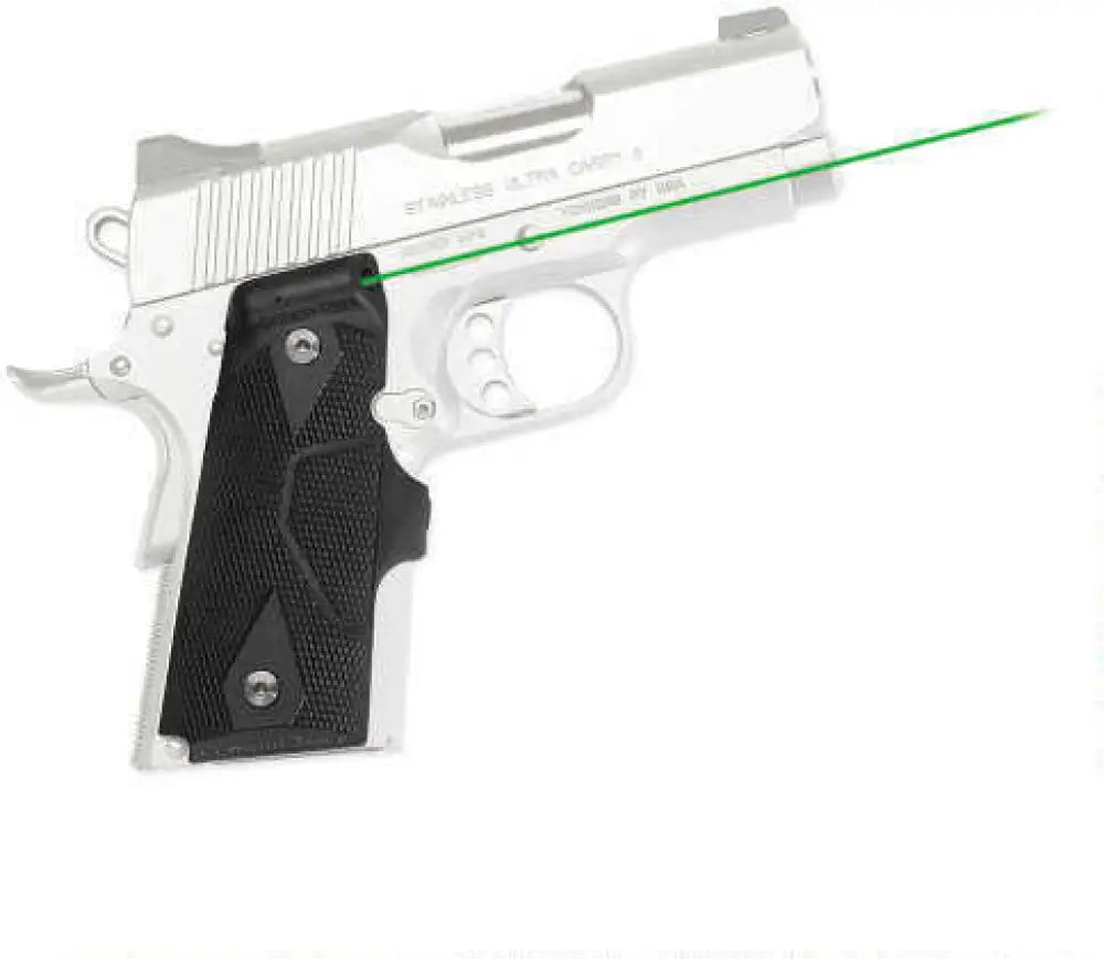 Crimson Trace Front Activation Green Lasergrips for 1911 Compact Black - Lg-404g