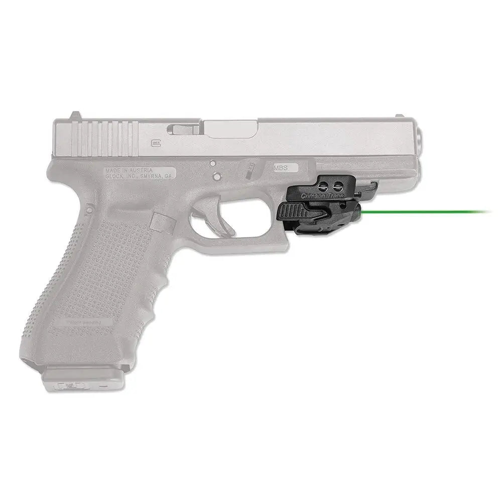 Crimson Trace Laser Sights Defender Rail Master Green Universal Handgun Sight Black Buy at Faith and Freedom Outdoors
