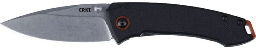 Crkt 2522 Tuna Compact 2.73’’ Plain Stonewashed 8cr13mov Ss Blade/black G10/ss Handle Includes Pocket Clip