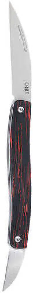 Crkt 4810 Forebear 1.06’’/2.29’’ Folding Wharncliffe Satin 12c27 Sandvik Blade Black/red G10 Handle