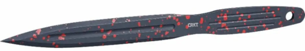 Crkt K930rkp Onion Throwing Knives 6.25’’ Fixed Spear Point Plain Non-sharp Black/red Spatter 1050 High Carbon Includes
