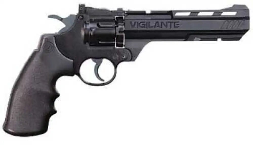Crosman Vigilante.177 Pellet 6’’ Black Finish Synthetic Stock Semi Automatic Co2 435 Feet Per Second Ccp8b2
