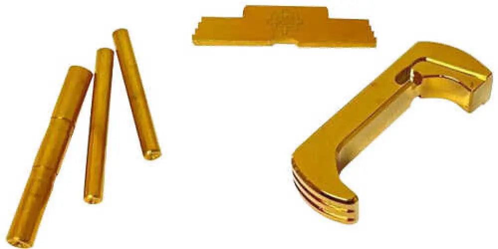 Cross Armory 3 Piece Kit Dimpled Pin Set Extended Magazine Catch and Slide Lock for Glock 1719-232627