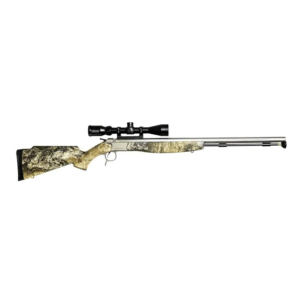 Cva Inline Optima V2 Stainless Steel Muzzleloader Rifle 50 Cal Single Shot 26’’ Barrel Realtree Excape with Konus Pro