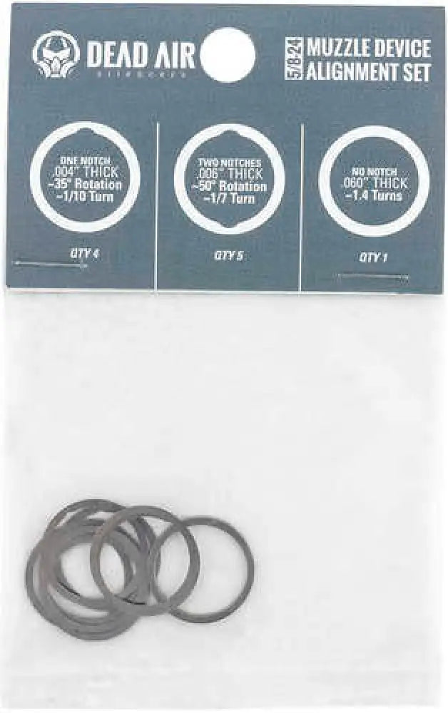 Dead Air Armament Muzzle Device Alignment Set Shim Kit 5/8x24 Matte Finish - Da002