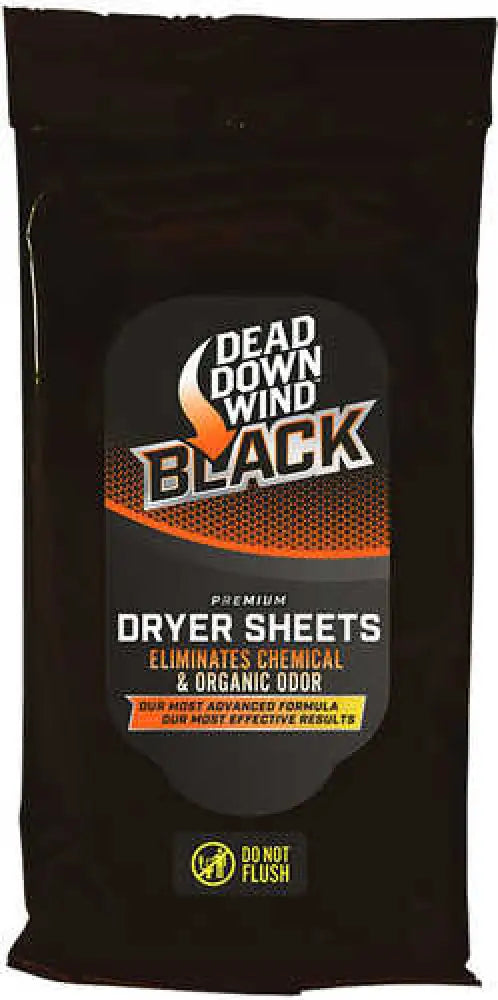 Dead Down Wind 117019 Dryer Sheets Black Premium Odor Eliminator Unscented Scent Sheet 40 Count