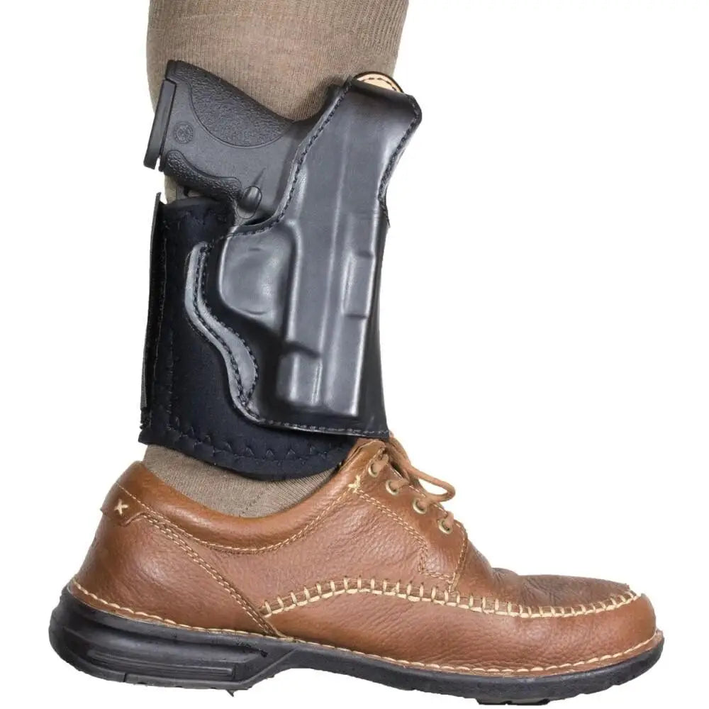 Desantis Leather Gun Holsters Desantis #014 Die Hard Ankle Rig Holster for Glock 43 Black Right Hand Buy at Faith