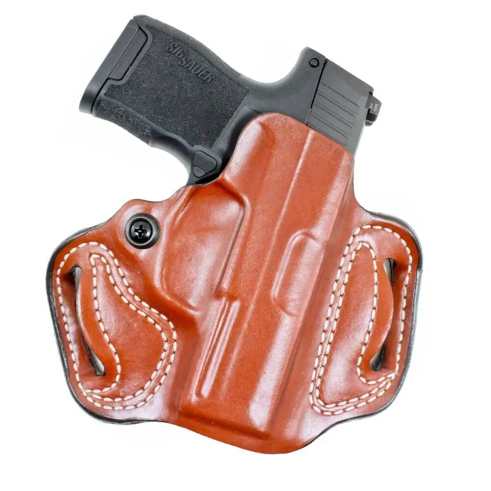 Desantis Leather Gun Holsters Desantis #086 Mini Slide Holster for Glock 29/30 Tan Left Hand Buy at Faith and Freedom