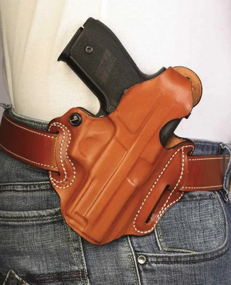 Desantis Leather Gun Holsters Desantis Style 001 Thumb Break Scabbard S&w 5903 Tan Right Hand Buy at Faith and Freedom