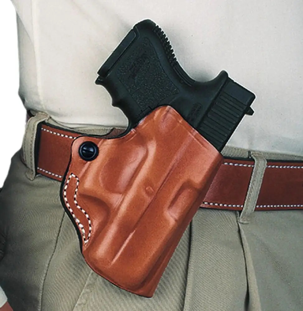 Desantis Leather Gun Holsters Desantis Style 019 Mini Scabbard S&w M&p Shield 9/40 Tan Right Hand Buy at Faith
