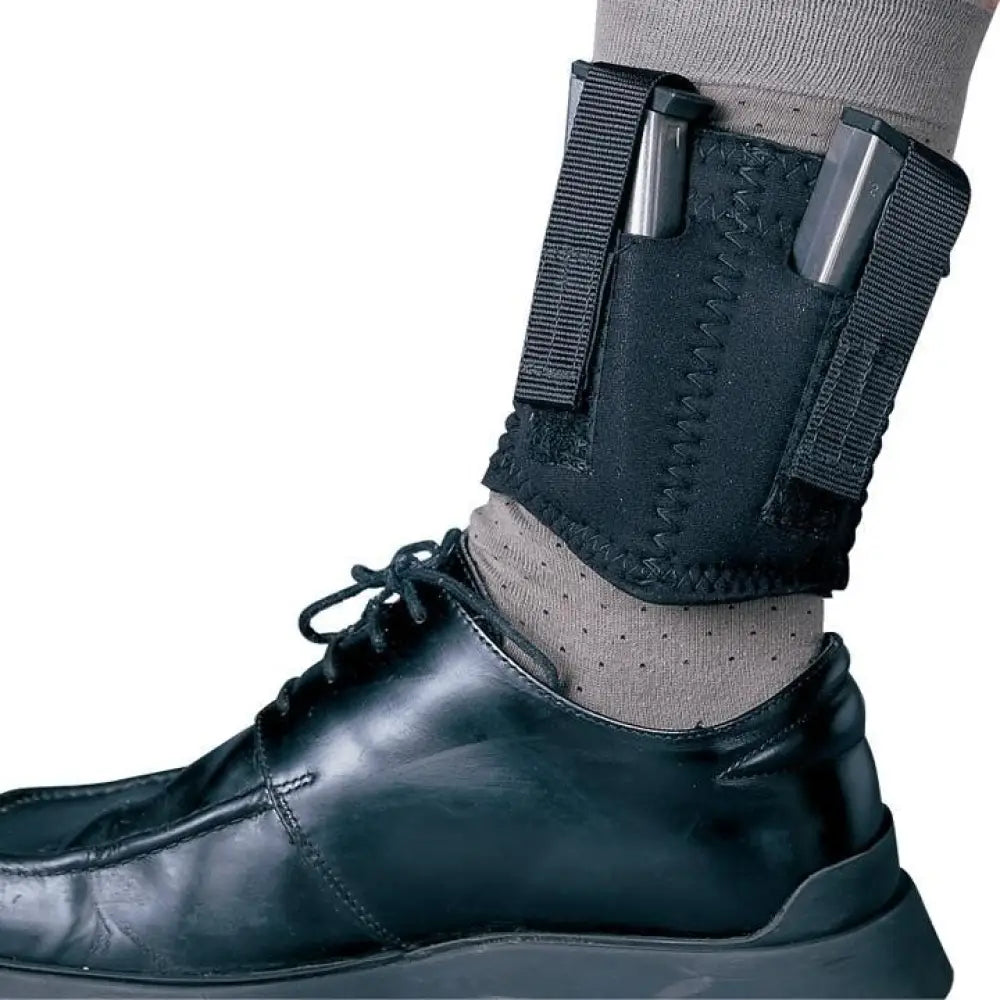 Desantis Leather Magazine Holsters Desantis Neoprene Ankle Double Holster Black Ambi Buy at Faith and Freedom Outdoors
