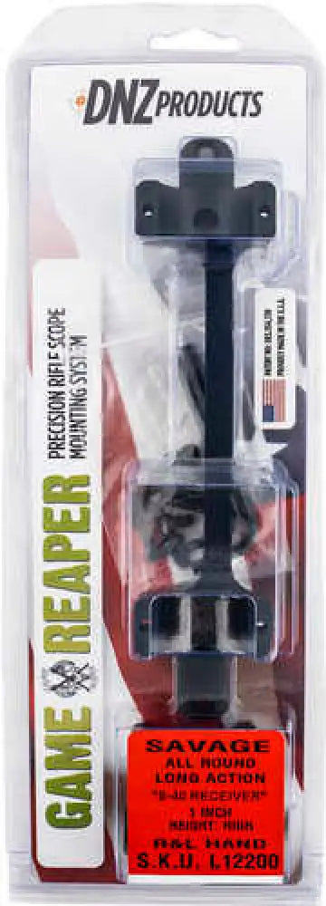 Dnz Game Reaper Scope Mount/ring Combo Matte Black Savage Round Receiver W/8-40 Screw Holes 1’’ Tube High Rings