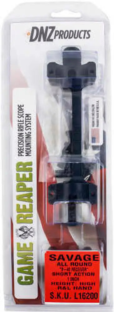 Dnz Game Reaper Scope Mount/ring Combo Matte Black Savage Round Receiver W/8-40 Screw Holes 1’’ Tube High Rings