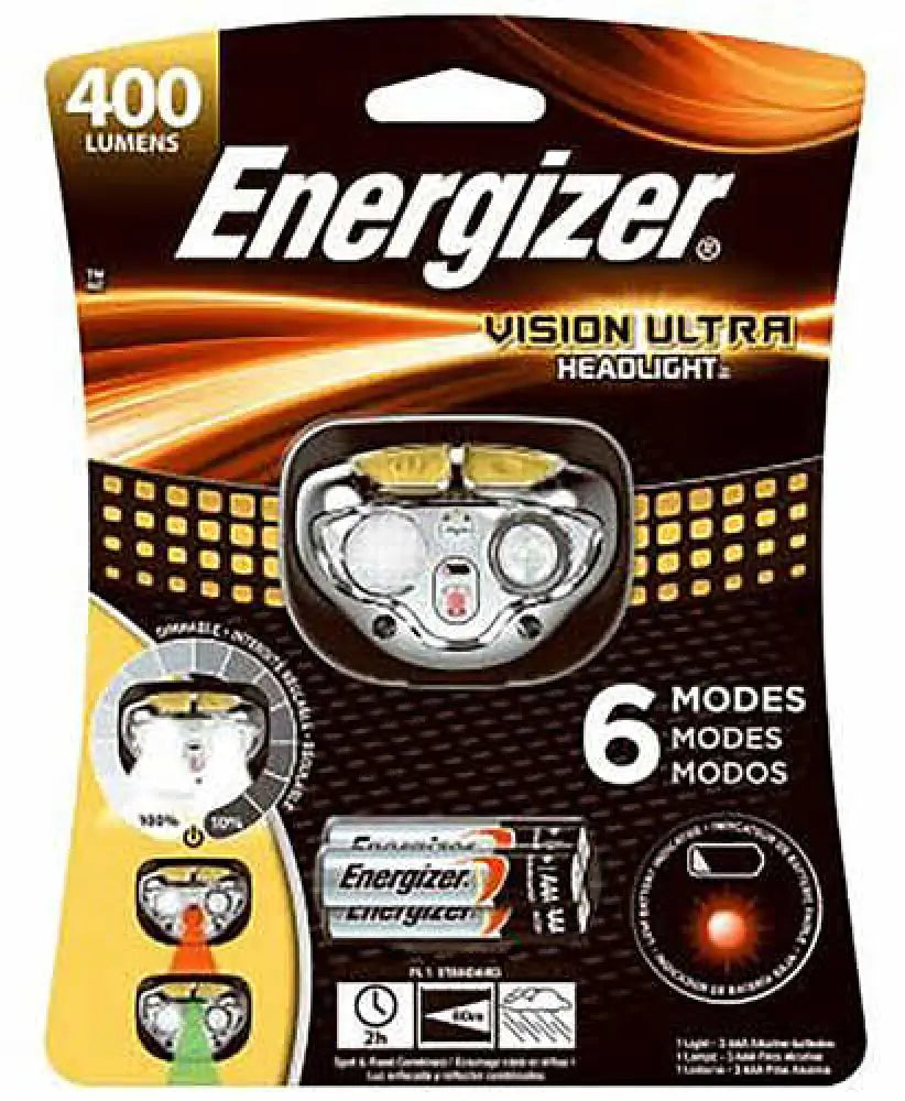 Energizer Vision Ultra Hd Headlamp 450 Lumens W/aaa Batt - Hde32e