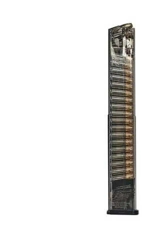 Ets Magazine for Glock 18 9mm 40rd Translucent Fits 17/19/26/34 - Glk-18-40