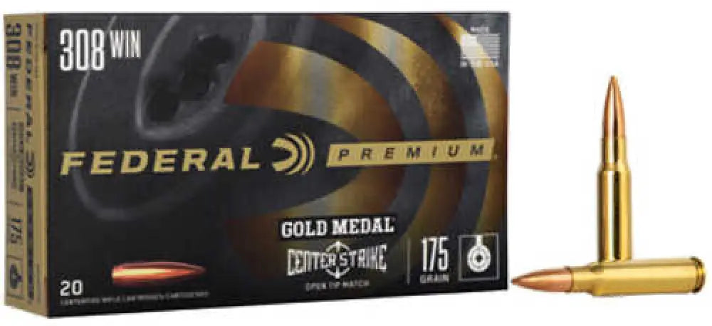 Federal 308 Win 175 Gr Open Tip Match Ammo - 20 Rounds - Winchester / Grain / Hollow Point - Rifle