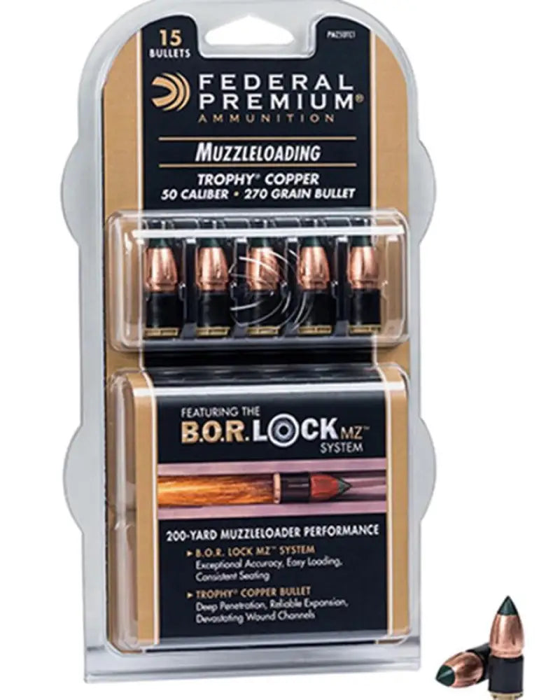 Federal Muzzleloader Bullets & Sabots|muzzleloader Sabots Premium Trophy Copper 50 Cal 270 Gr Poly Tip 15/box Buy