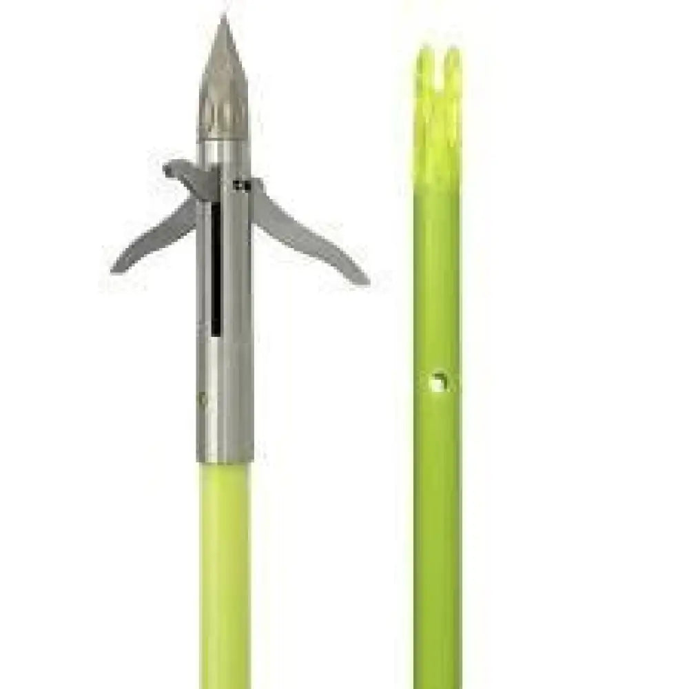 Feradyne Outdoors Bowfishing Accessories Muzzy Iron 3-blade Fish Point w Chartreuse Arrow Buy at Faith and Freedom