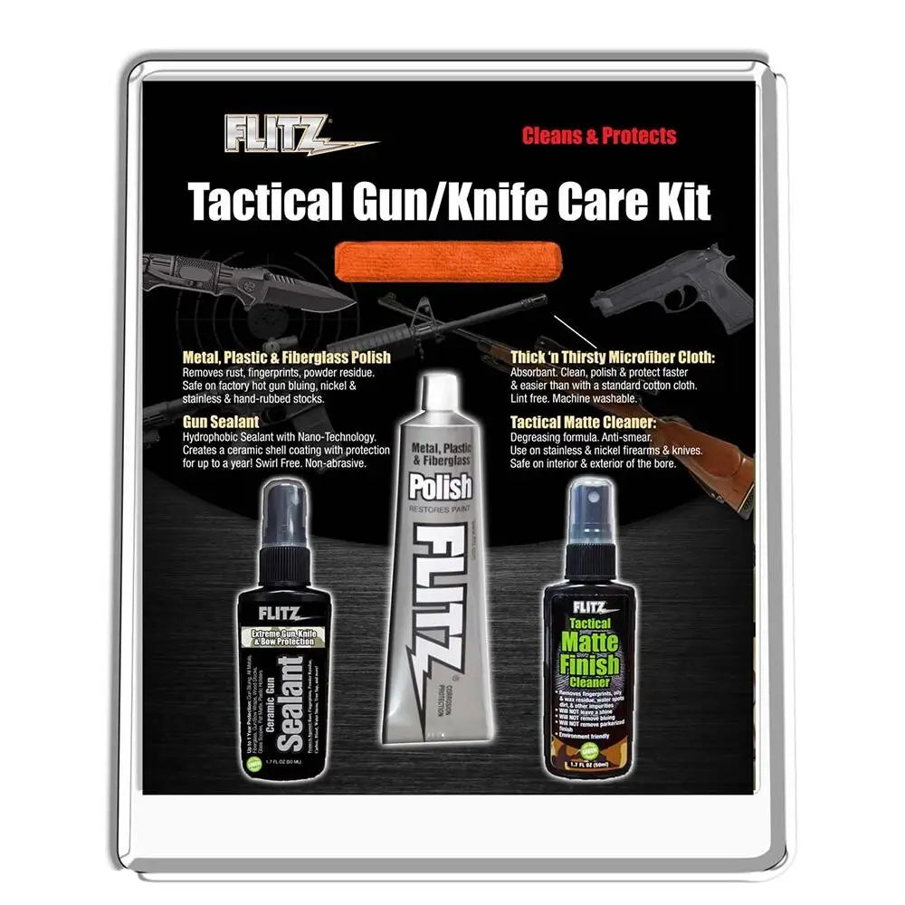 Flitz Gun Oils & Cleaning Solvents Tactical Knife Care Kit Clamshell Buy at Faith and Freedom Outdoors