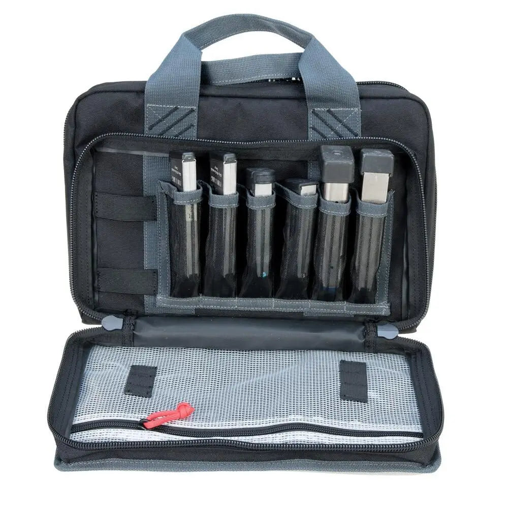 G-outdoors Dry Bags|bags & Duffels|range Bags|handgun Cases Quad Pistol Range Bag with Magazine Storage Dump Cups-black