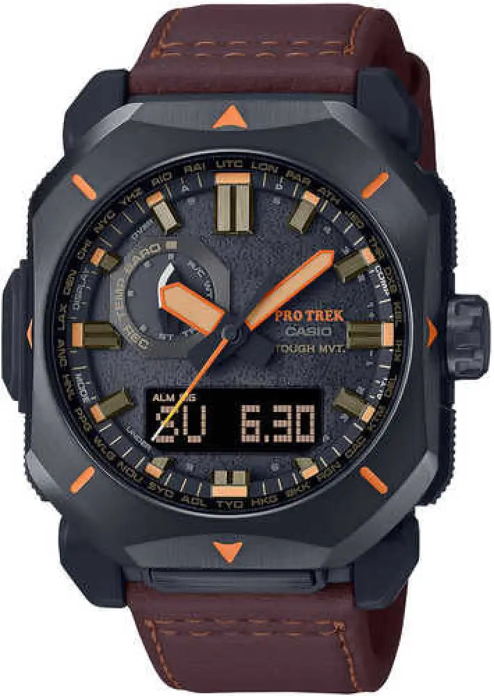 G-shock/vlc Distribution Prw6900yl5 Casio Pro Trek Black/brown Size 145-215mm Features Digital Compass