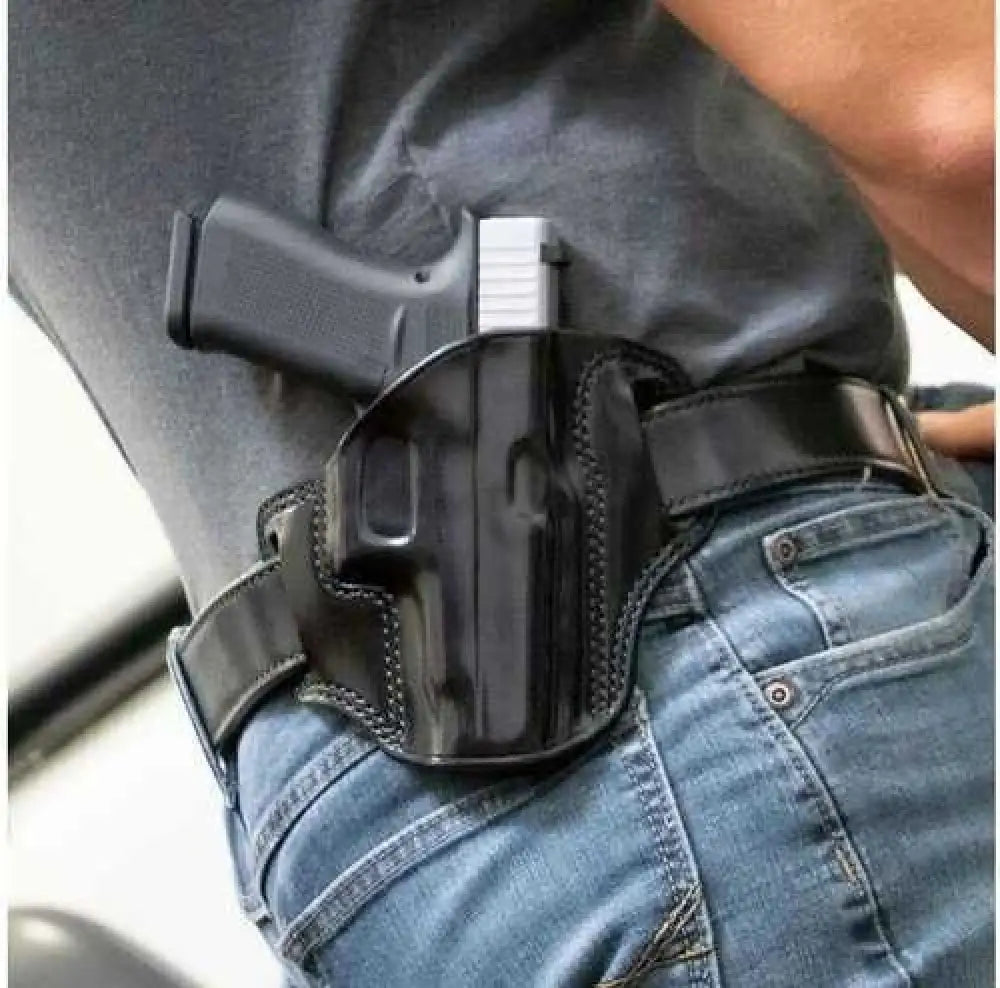 Galco Combat Master Belt Holster 1 3/4’’ Loops Leather Black Fits Springfield Hellcat Pro Right Hand Cm876b - Cm876b